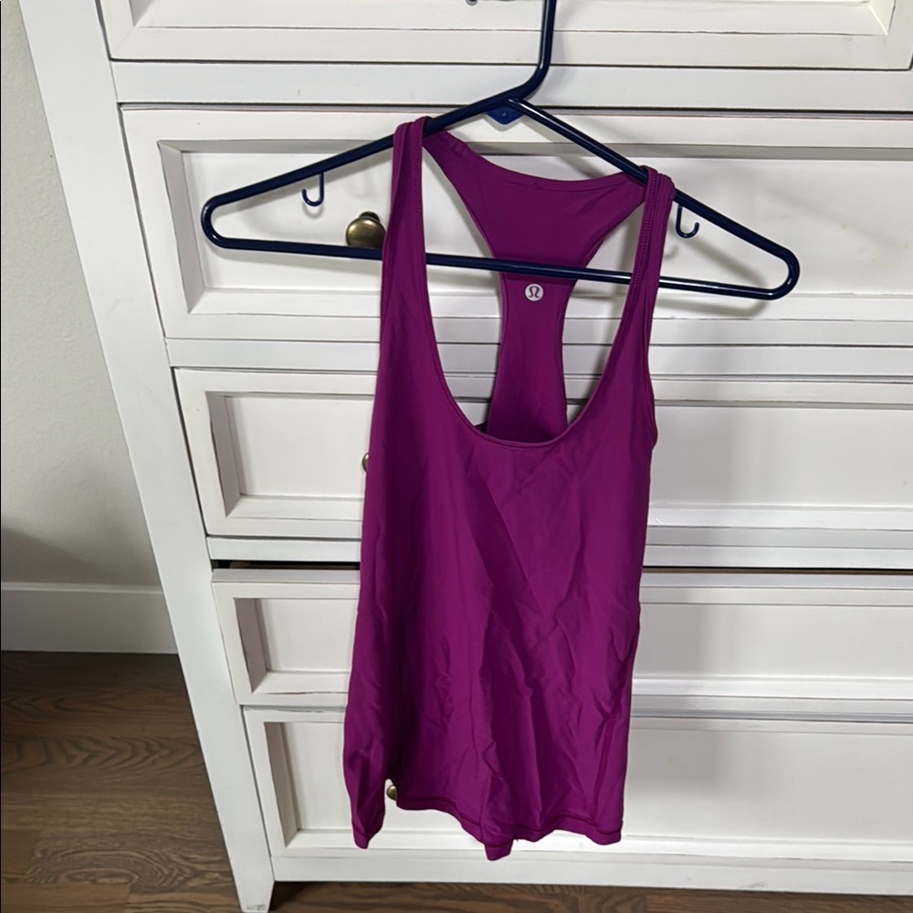 Lululemon Athletica Pink and Purple Fitted Racerback Tank Top